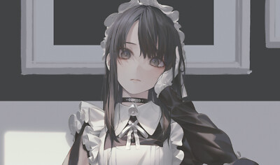 Anime girls 2d wanke maid outfit dark hair CCG Gaming Mat Desk