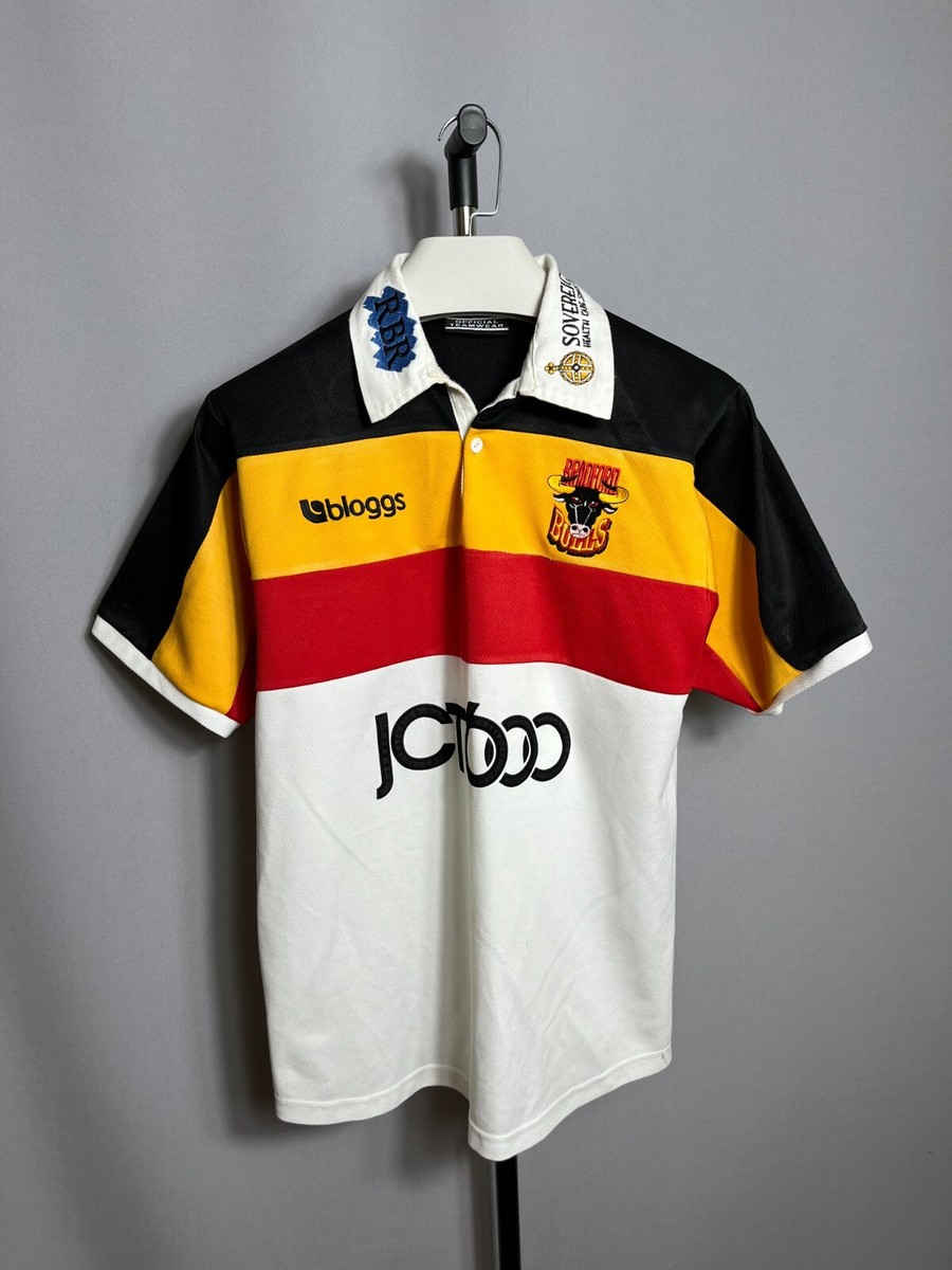 ウェア Bradford Bulls 2002 Jersey Rugby Shirt Bradford 2002 Bulls Jersey Rugby Shirt White Bloggs Polyester Mens