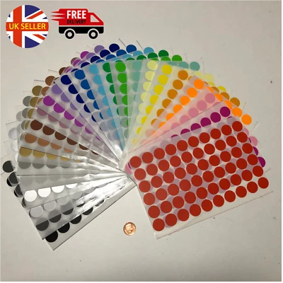 1500 Label Sticker 25 Different Colour Small Round Mixed Dots Circle Spot Plan