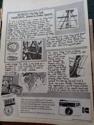 El85 Ephemera 70er Jahre Reklame Kodak Camilla Smith Greenwich Cutty Sark 