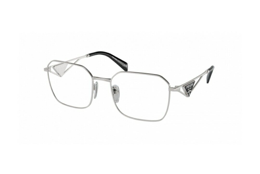 Prada PR A51V 1BC101 Silver Metal Frames Demo Lens 55 mm Prada PR A51V 1BC101 Silver Metal Frames Demo Lens 55 mm