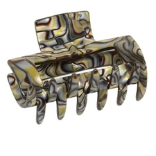 French Amie Geo Medium 3 1/4" Celluloid Handmade Jaw Hair Claw Clip for Women