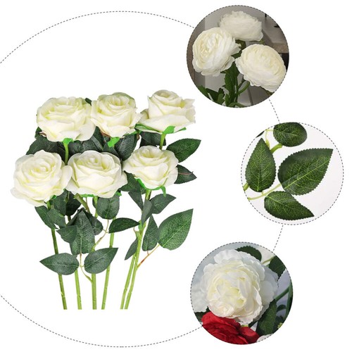 6 Pcs Simulierte Blütenblätter Baby Kunstrosen Wie Echt Hochzeitsdeko - Bild 4 von 12