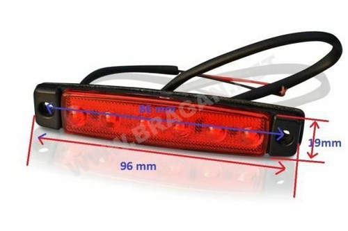 12v / 24v Dual Voltage Red Super Slim LED Marker Light Truck Trailer Van 4x4 - Picture 5 of 6