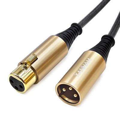 Cable XLR de 3,3 pies/1 metro, conector hembra a macho de 3 pines para micrófono