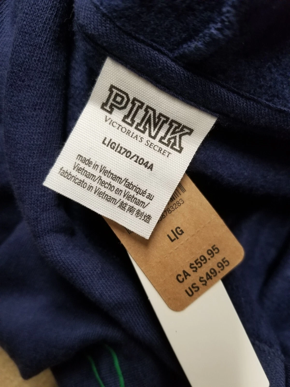 UNDERCOVER Felpa con cappuccio Victoria's Secret 11234614 in pile di tutti i giorni taglia L Navy di mezzanotte