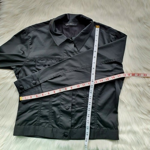 Autograph Black Satin Crop Short Collar Jacket 10 Snap Button Lightweight Eur 38 - Picture 8 of 8