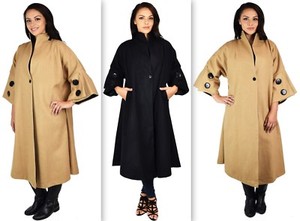 plus size swing coats wool