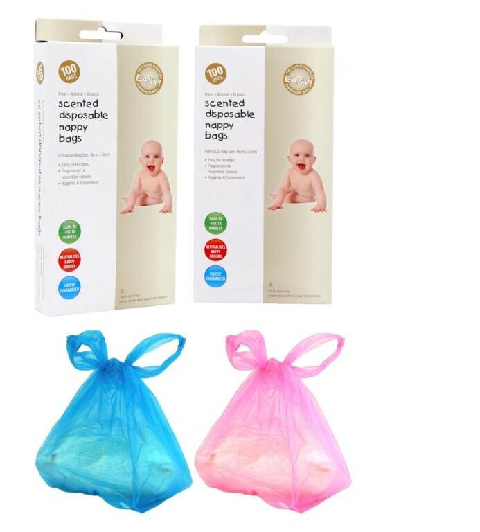 2400 x DISPOSABLE NAPPY BAGS Scented Single Use Diaper Disposal Bag