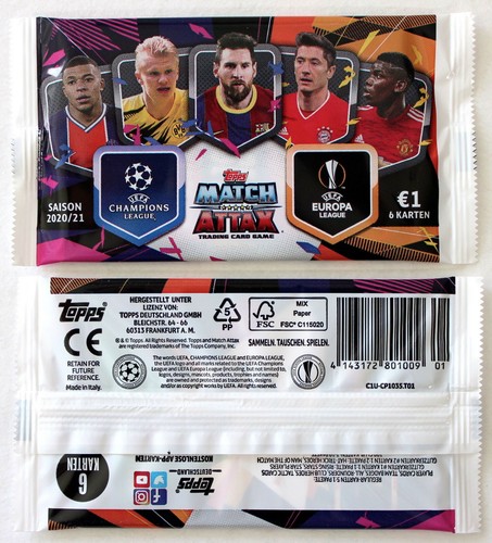 Topps Match Attax Champions League 2020/2021 20/21 Box Display 30 Booster Packs - Picture 4 of 6