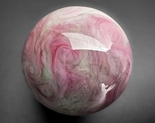 Robert LaGrand 1.2" RL 03 Purple Lampwork Swirl Green Handblown Art Glass Marble