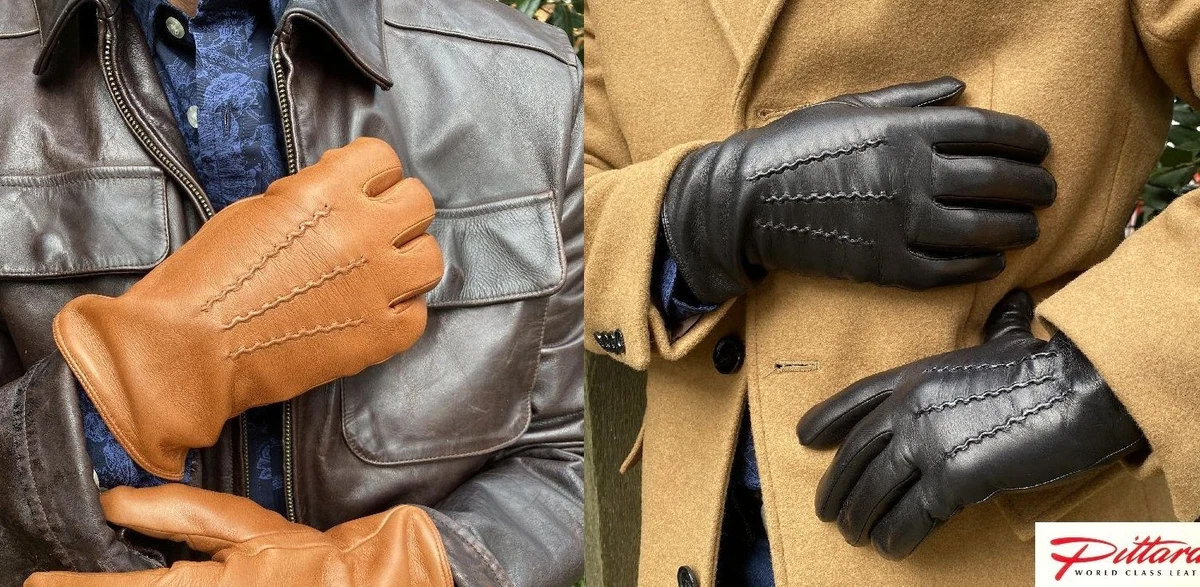 Wool lined leather gloves deals
