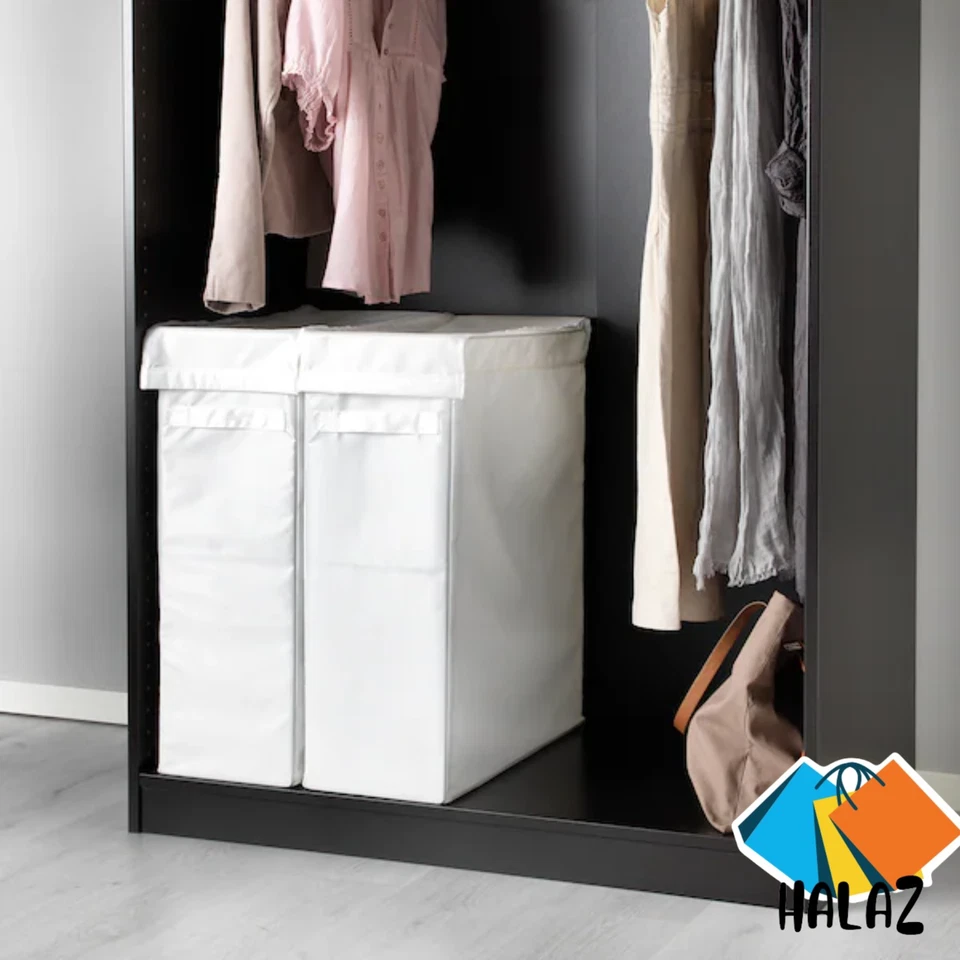 Ikea Wäschesack mit Ständer 80L weiß faltbar Korb Wäschekorb Eimer - Bild 2 von 2