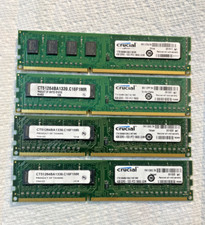 Lot of 4 Crucial 4GB PC3-10600 DDR3 1333 MHz UDIMM 2Rx8 Mem RAM CT51264BA1339