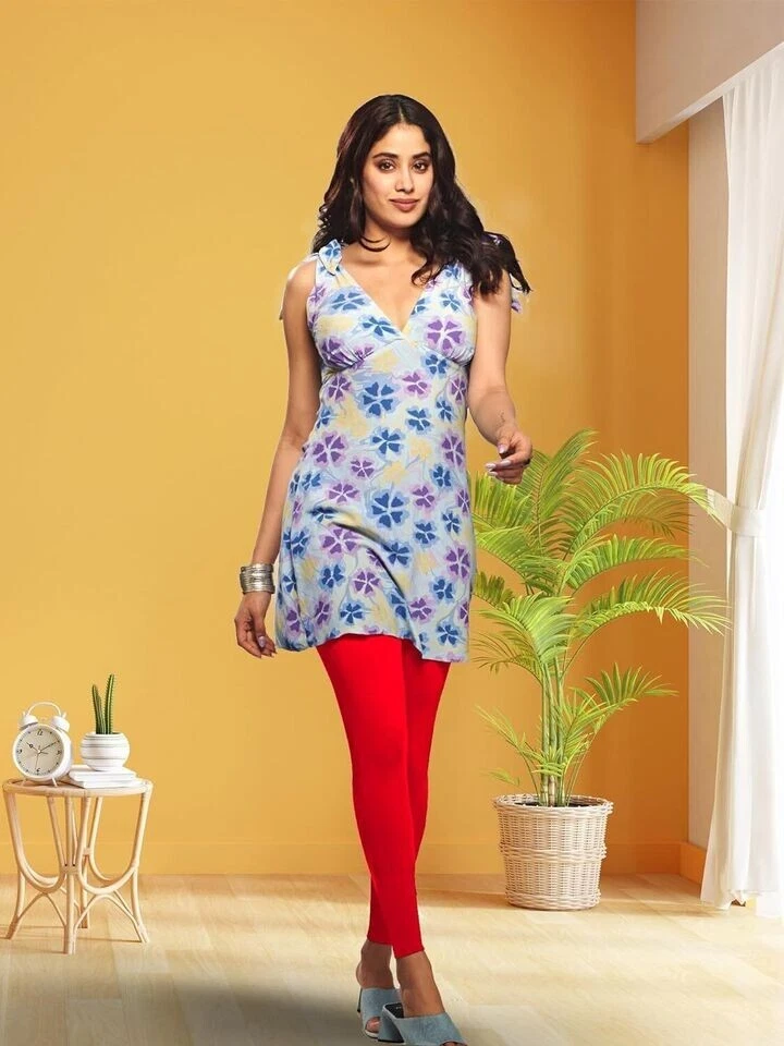 Women Solid Premium Cotton Ankle Length Legging Comfort Casual Wear Red - Image 4 of 4