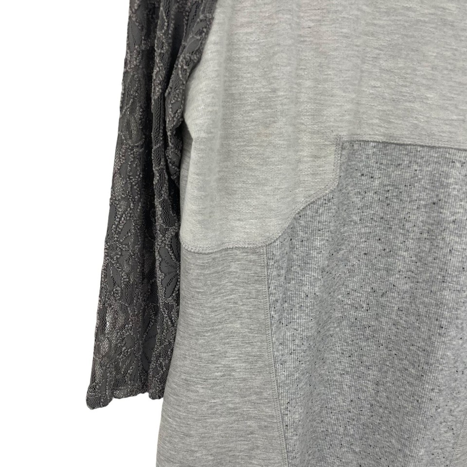 Sundance Mallorie Block Mixed Media Lace Sleeve Gray Dress Womens XL eBay
