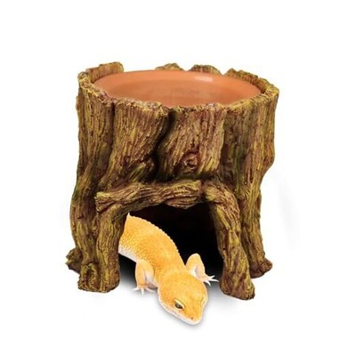  Reptile Hide Cave 2 in 1 Reptile Humid Cave with Terracotta Water Basin 