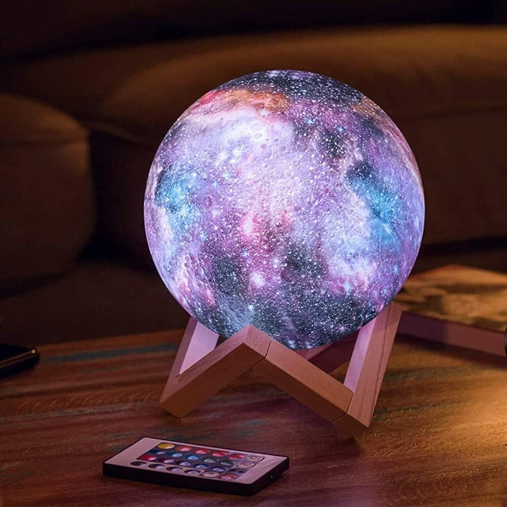 Nestling Moon Lamp 16 Colors LED 3D Print Star Light Kids Night Light
