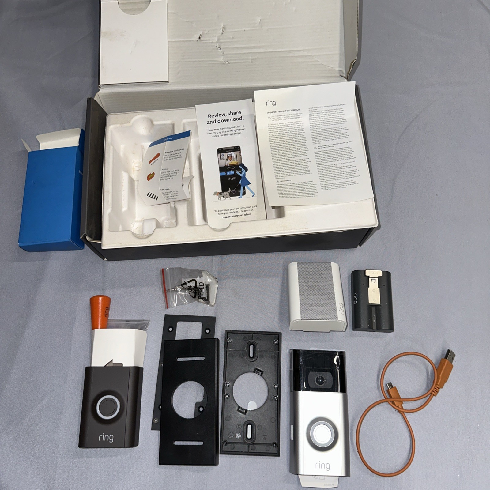 Ring Video Doorbell 2 and Chime (2nd Gen) Satin/Venetian Par