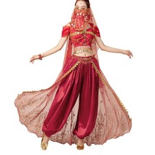TLMNU Aladdin Halloween Costume Princess Costume Belly Dance Jasmine Cosplay