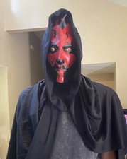 Vintage Rubies Adult Darth Maul Star Wars Costume Attached Mask  Hood