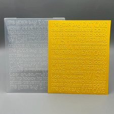 3D Plastic Embossing Folder Template Birthday Banquet Text Texture A6 Size for C