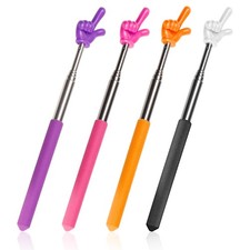 4 Pcs Teacher Pointer Stick for Classroom Extendable Pointer Finger Telescopi...