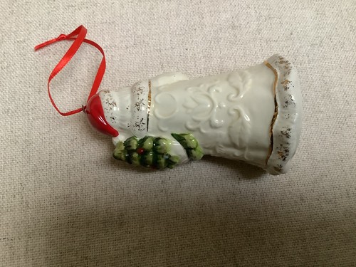 Spode CHRISTMAS TREE PATTERN Ceramic Santa Claus Ornament 4” - Picture 3 of 6
