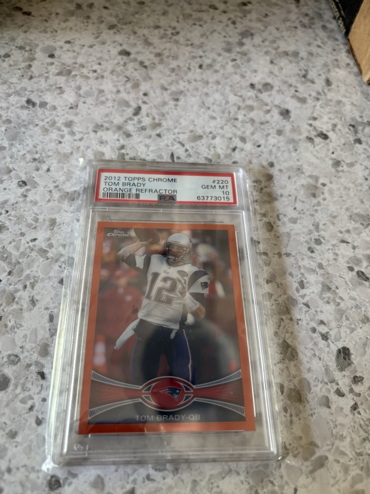 2012 TOPPS CHROME ORANGE REFRACTOR #220 TOM BRADY PSA 10