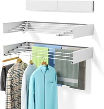 ZMBESUP 31.5" Wall Mounted Foldable Clothes Drying Rack 60lb White #R050