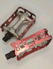Vintage KKT FMX Lightning BMX Old School Racing Pedals 9/16" Red Japan (e)