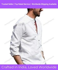 Mens Kurta White Shirt Solid Kurta Mens Wear Cotton Kurta Long Sleeve Kurta
