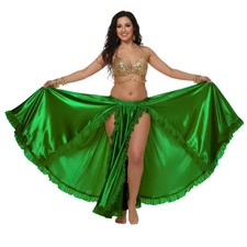 Satin 2 Side slit Belly Dance Full Circle Tribal Style Skirt Belly Dance S102