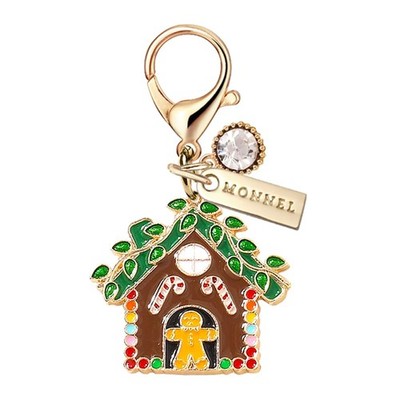 MC693 Little Christmas Chocolate Candy House with Gingerbread man Lobster Clasp