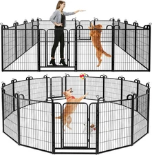 Dog Playpen Outdoor Extra Wide 16 Panels Heavy Duty Dog Fence 40" Height