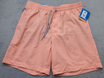 Columbia Omni-Shade SummerDry Swim Trunks Shorts Men M Salmon Mesh Lined Regular