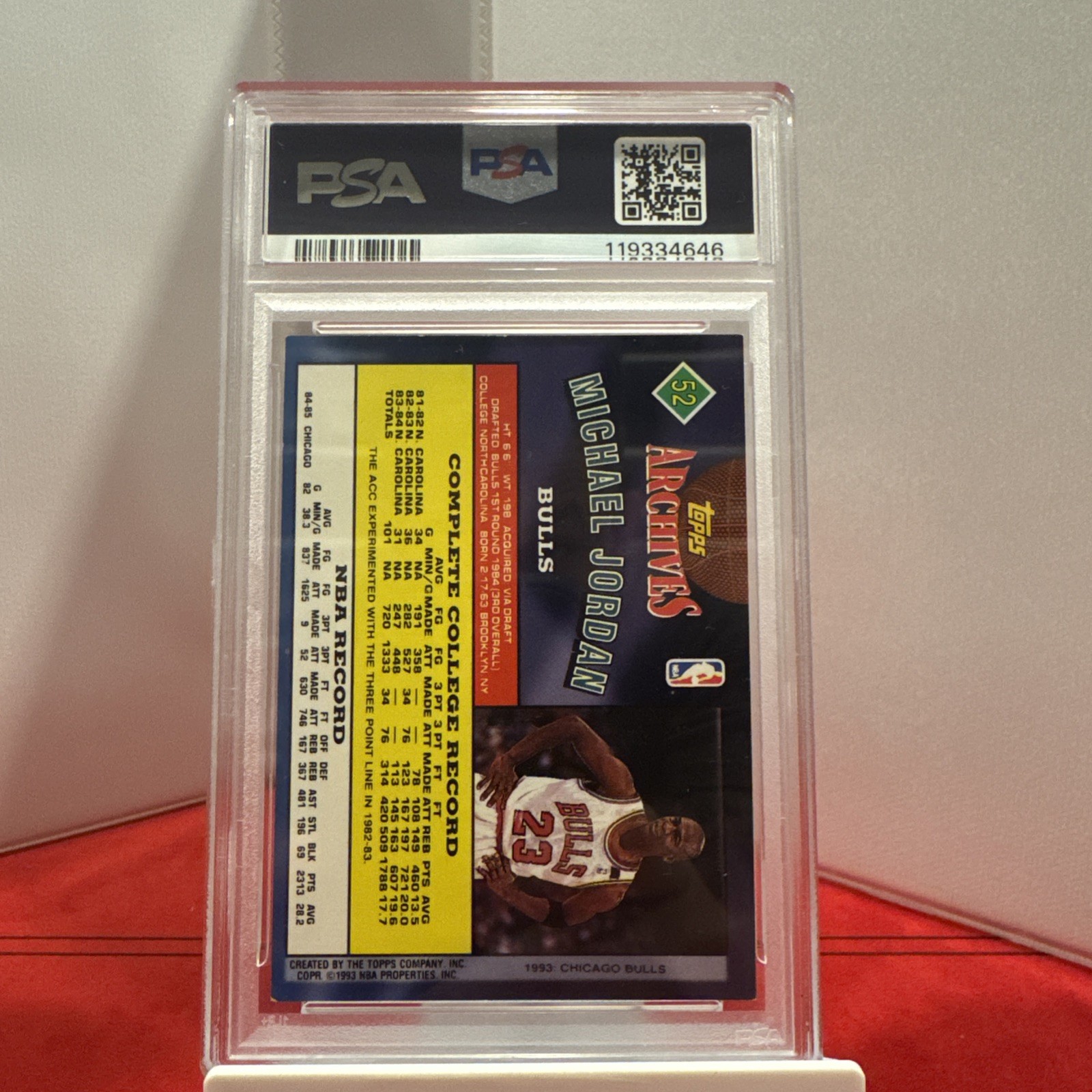 Michael Jordan 1992 Topps Archives #52 HOF Bulls PSA 6 view 2
