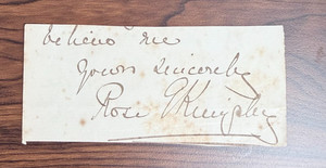 Clip signature Rose Georgina Kingsley (1845–1925) author, traveler, and educator
