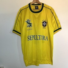 90s Sepultura Against Graphic Band T-Shirt Brazil Football Jersey Size Large L