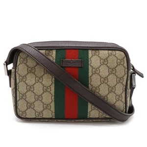 Sac à bandoulière GUCCI GG Plus GG Supreme Sherry Line kaki beige marron foncé 162910