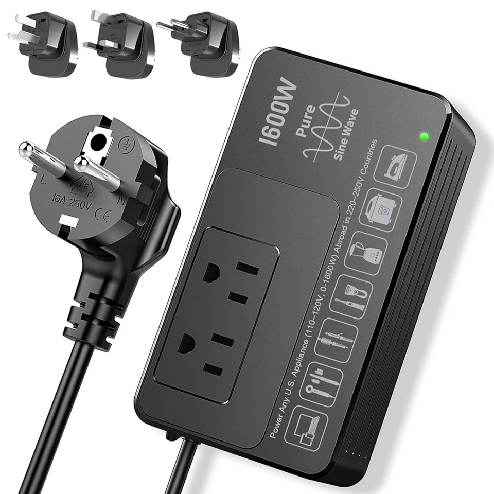 Smart 220V to 110V Voltage Converter with Surge Protection - Image 3 of 4