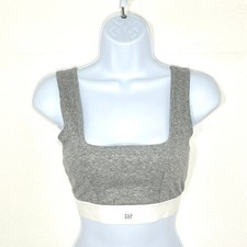 NWOT Gap GapBody Women's L Logo Comfort Square-Neck Bralette GPW01052 Gray