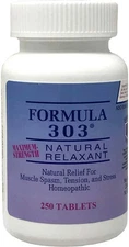 Dee Cee Labs Formula 303 Maximum Strength Natural Relaxant Tablets, 250 Tablets