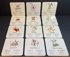 Pottery Barn What's Your Sign Zodiac Set of 12 Drink Coasters in Original Box