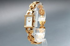 Near MINT Gucci 1800L Gold White Dial Quartz Women's Watch From JAPAN