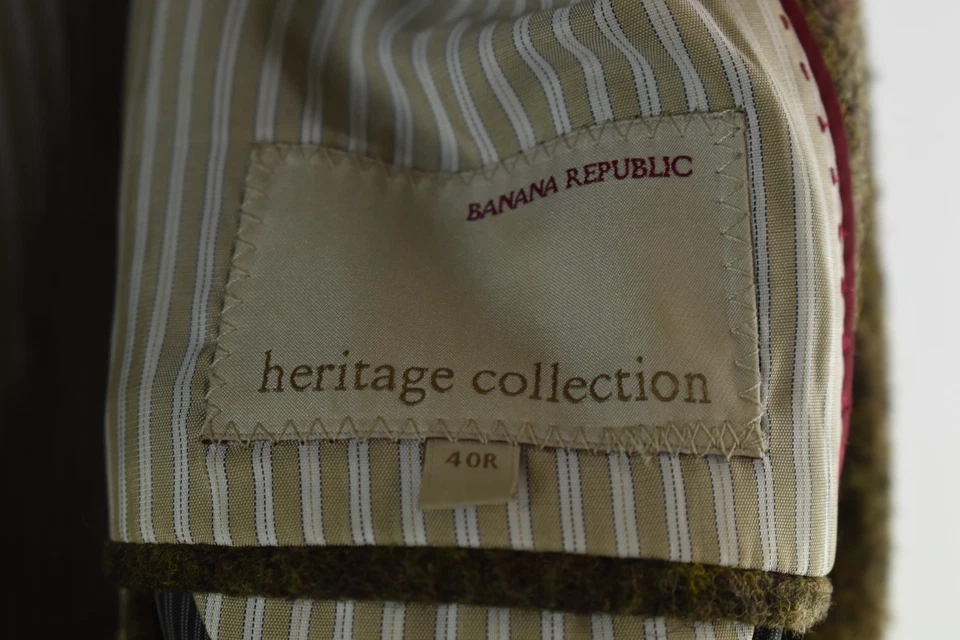 BANANA REPUBLIC Khaki Blazer Jacket size 40R Mens Wool Casual Outdoors Outerwear - Image 4 of 4