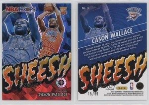2023 NBA Hoops Premium Stock Sheesh Red Ice Prizm /99 Cason Wallace #3 Rookie RC