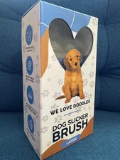 We Love Doodles Curved Slicker Dog Brush for Grooming Pet Hair in Size Large