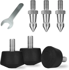 6 Pcs Tripod Spike Feet 1/4-20 Thread Rubber Feet Universal Anti-Slip & Stainles
