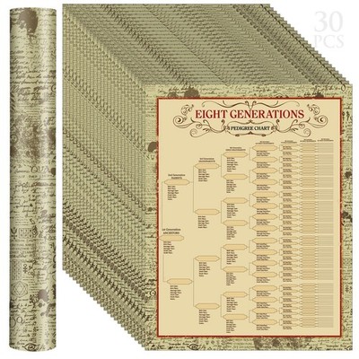 30 Pcs Family Tree Charts to Fill in Genealogy Charts 8 Generation 255 Name S...